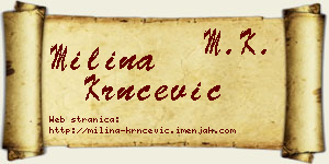 Milina Krnčević vizit kartica